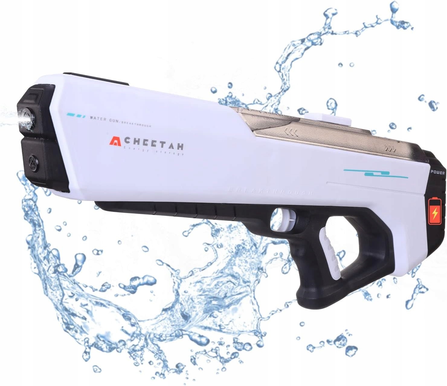 Elektrická automatická vodná pištoľ sivá 49 cm